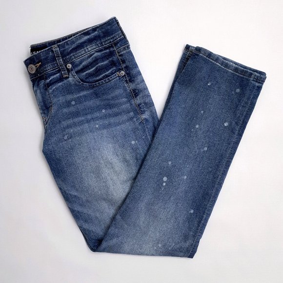 EXPRESS Stella Low Rise Cropped Skinny Jeans in Distressed Medium Wash 90094 - Picture 3 of 13
